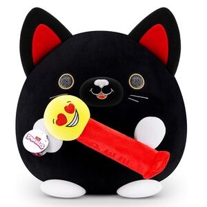 ZURU Snackles PEZ Cat Luna 14" Plush Super Soft Stuffed Animal Black New